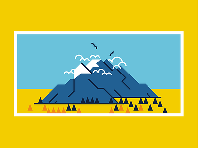 ALPS alps border decorative design flat illustrations logo mountains wild