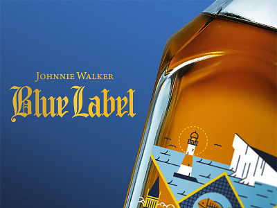 Johnnie Walker proposal behance border bottle design doodles illustration label whisky