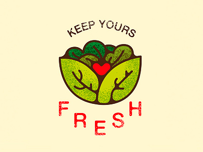 Keep Fresh fresh heart illustration lettuce love valentinesday