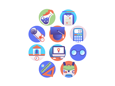 School Icons flatdesign graphicdesign icons illustration school vector