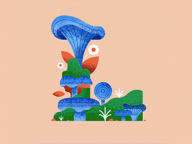 Lactarius Indigo decorative editorial typography flat illustration art nature type lettering texture retro flat vector design illustration