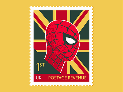 Spiderman Far From Home design editorial flat flat illustration illustration marvel postage stamp retro spiderman stamp texture vector