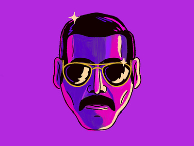 Freddie Mercury art freddie mercury illustration procreate queen retro