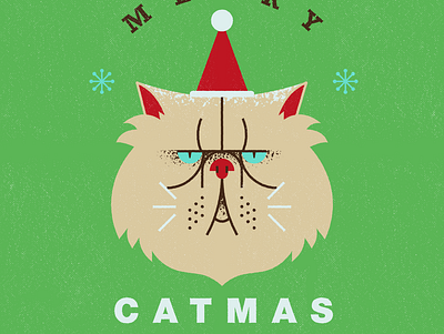 Merry Catmas!!! cat cat illustration christmas illustration design flat flat illustration illustration merry christmas merry xmas texture vector vectorart