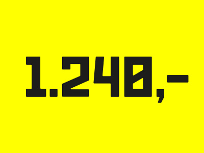 Custom font - Numerals black font modular numerals slashed zero typeface yellow