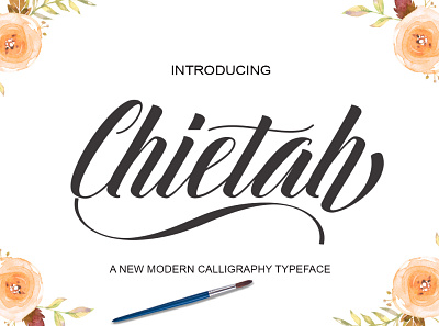 Chietah calligraphy design font design font script fonts typeface