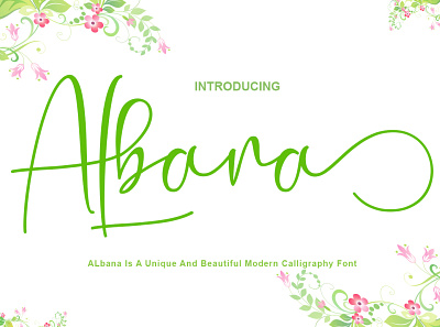 ALbana Script Font graphic design logo