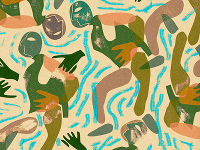 Swimming wallpaper illustration silhouettes wallpaper water