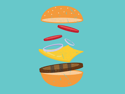 Cheeseburger burger cartoon food illustration illustrator vector