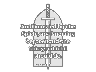 Led by the Spirit blackletter book of mormon quote sword