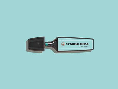 Stabilo Boss Marker Pen |BNZ| adobe colour design dribbble highlighter icon illustration illustrator indesign logo minimal vector