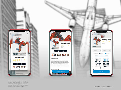 UI Design: Akira (1990) #6.2736.6733 90s anime app app design apple branding design ecommerce flat illustration interface iphonex mobile mockup movie app movies trends typography ui ux