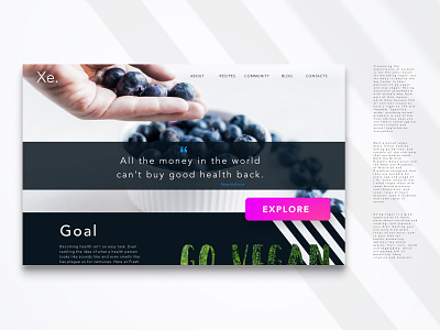 UI Design: Xe. #4.9514.6711 branding cta design ecommerce flat fruits health hero image home homepage interface landingpage logo trends typography ui ux vegan web website