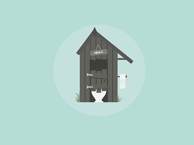 In The Out House blue house icon illustration out