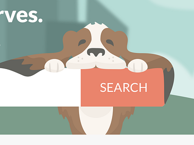 Dog Search dog flat illustration search