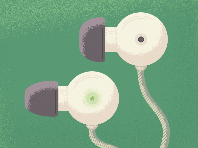 Power Saving Headphones green headphones illustration power saving