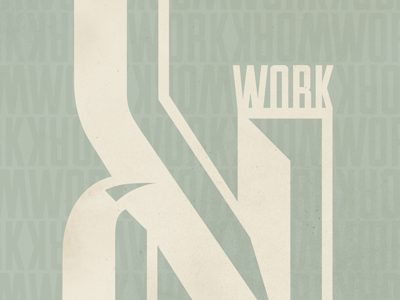 &Work cream poster teal texture typography