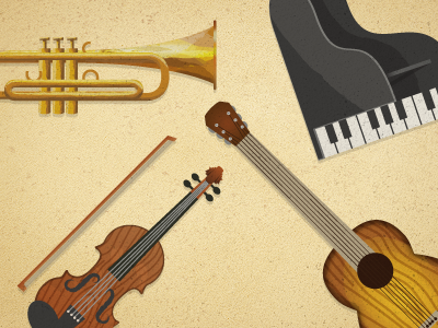 Musical Instruments icons illustration music texture