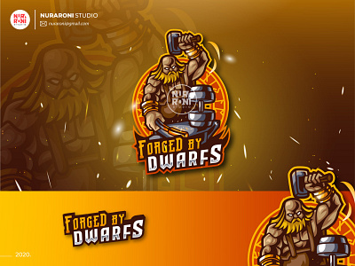 Forged By Dwarfs Mascot Logo