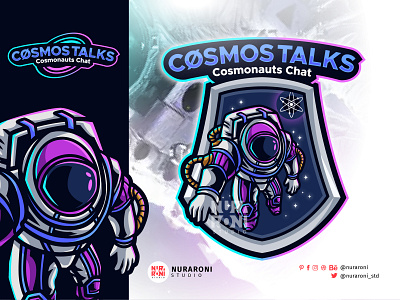 CosmosTalk - Astronaut Mascot Logo animation astronaut cartoon cartoon character character design esport esport logo esports esports team gamers gaming graphic design illustration logo mascot twitch ui vector