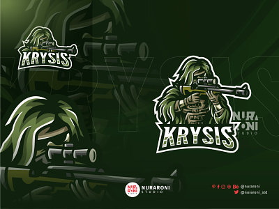 Krysis - Ghillie Sniper Mascot logo