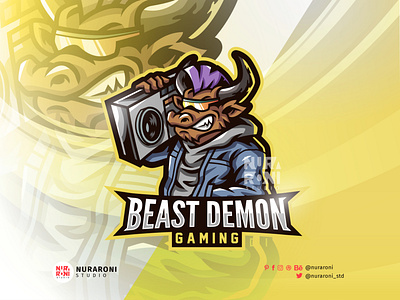 Beast Demon Custom Mascot logo 3d animation beast branding cartoon character demon design esport gaming graphic design illustration logo mascot motion graphics pig stream ui vector