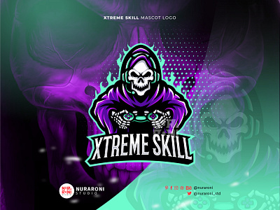 XTREME SKILL - Reaper Gaming Mascot Logo 3d animation console demon esport logo esports game games gaming graphic design hood mascot mascot logo motion graphics repaer skull stream streamer twitch ui