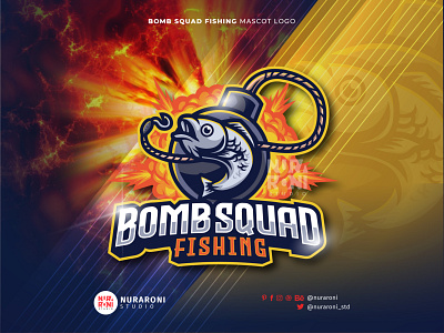 Bomb Squad Fishing - Fishing Club Mascot Logo 🐟🔥 3d animation bomb branding cartoon character design esport fishing fishing club graphic design illustration logo mascot motion graphics ui vector