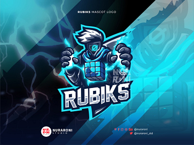 Rubiks Mascot Logo 3d animation branding cartoon character cube design esport graphic design illustration logo mascot motion graphics rubiks ui vector