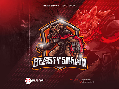 Beasty Shawn 🐺🐺 - Werewolf Mascot Logo 3d animation branding cartoon character design esport esports game gaming graphic design illustration logo mascot mascot logo stream ui vector werewolf wolf