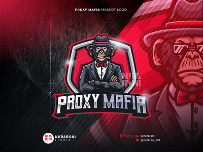 Proxy Mafia 🐵🐵 - Simpanse Mascot Logo