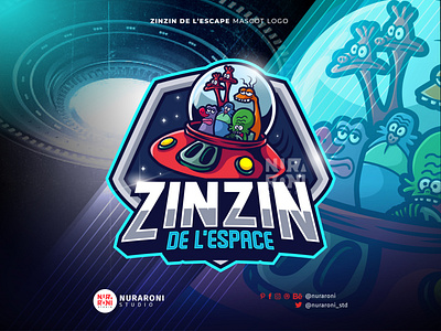 Zinzin De L'Espace 👽👽 - Ufo Alien Mascot Logo