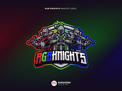 RGB Knight 🗡⚔🛡- Custom Soldier Mascot Logo