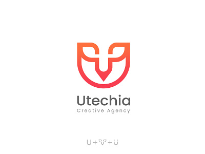 U Design agency logo branding creative deer design designing idea illustration illustrator lettering logo magnet minimal orange pen photoshop technology type u u logo vector
