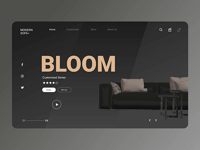 Furniture website aftereffects animation app black dark mode design figma flat furniture microinteraction minimal ui uianimation uidesign userexperience userinterface ux web webapplication website