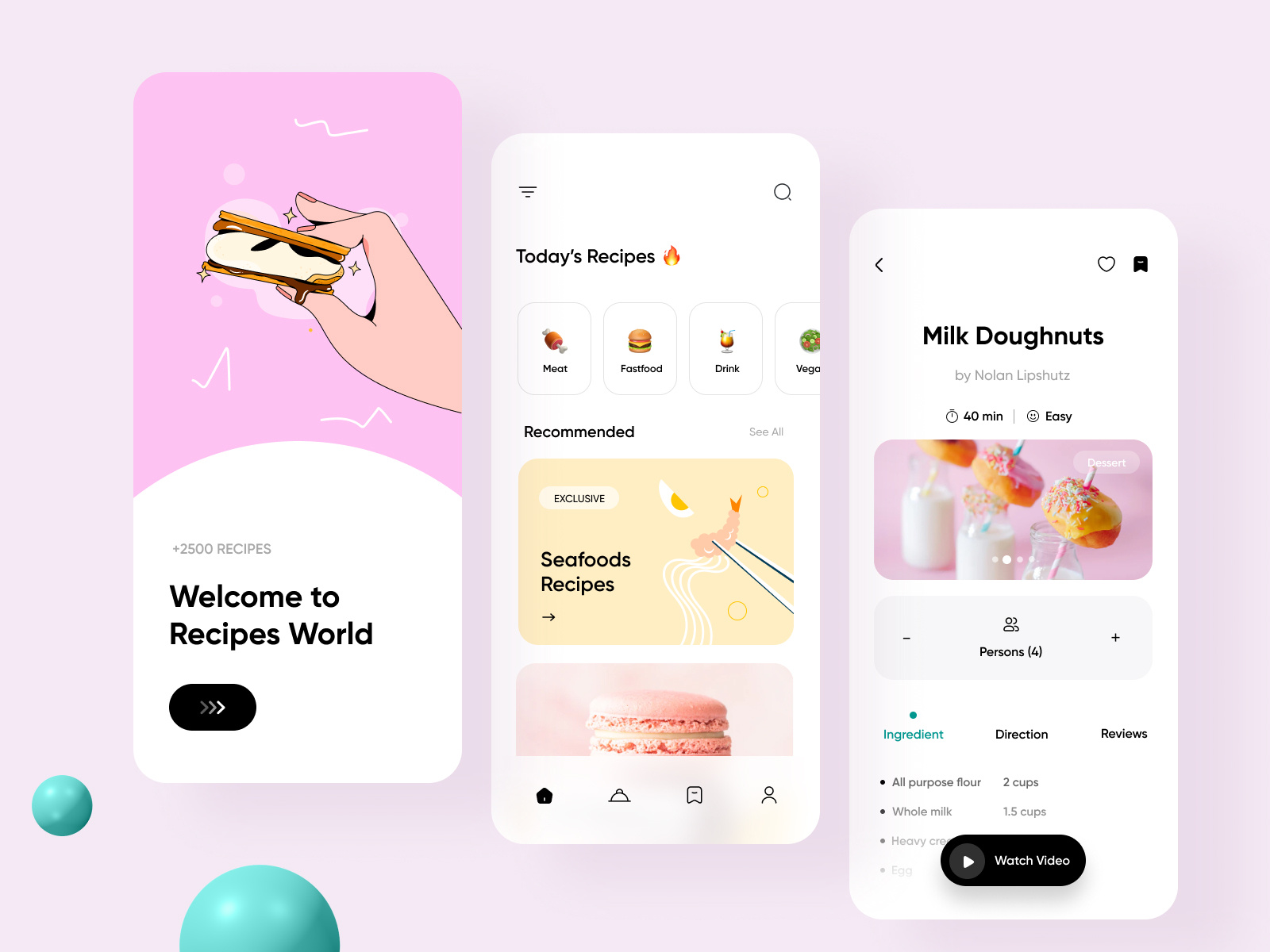 Food Recipe Application by Izmahsa for Acedesign on Dribbble