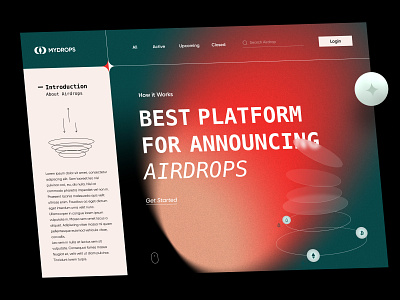 Crypto Airdrops Landing Page airdrop cryptocurrency design grotesque landing minimal ui ux web website