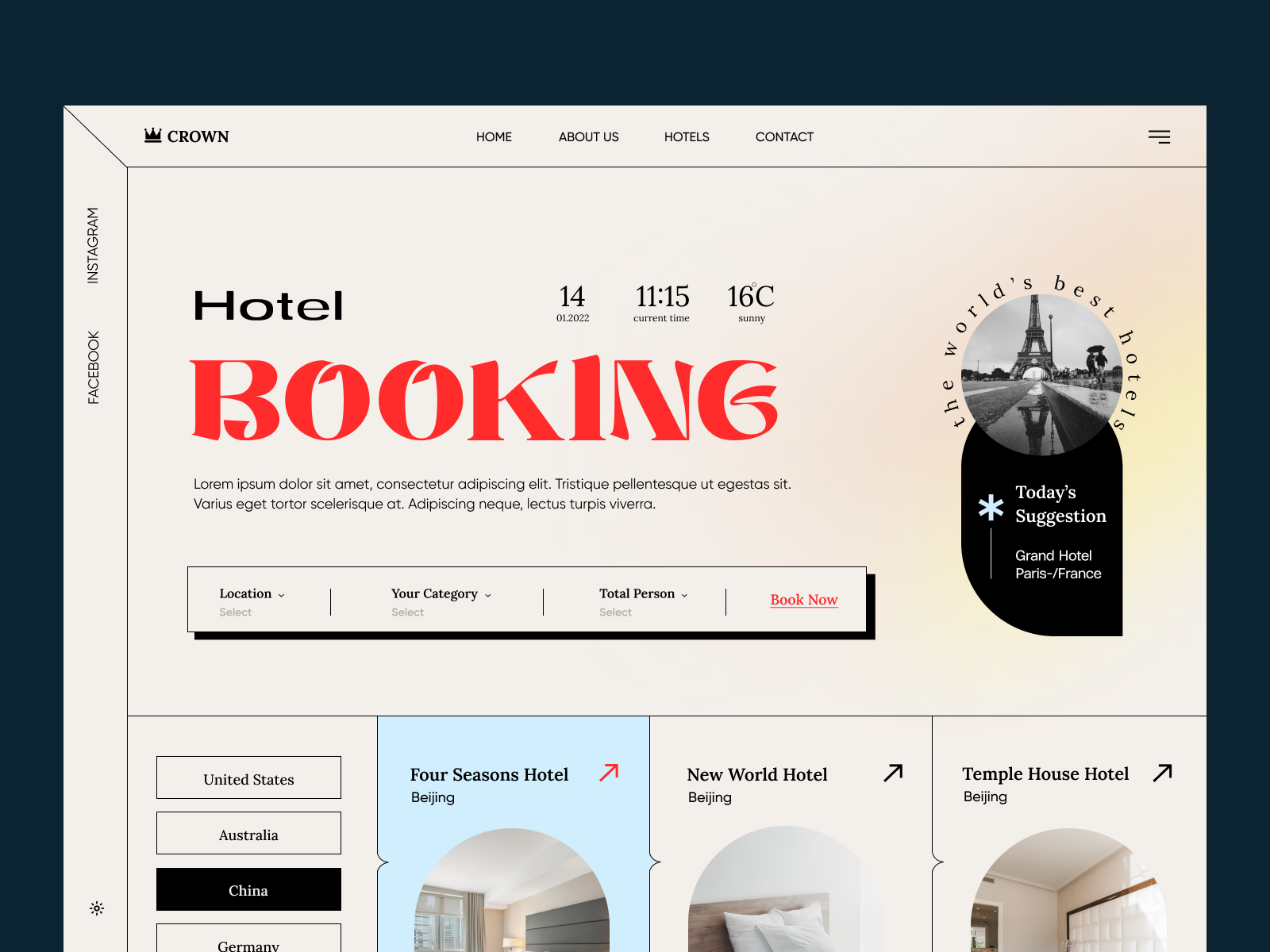 Hotel Booking Landing by Izmahsa for Bolddreams on Dribbble