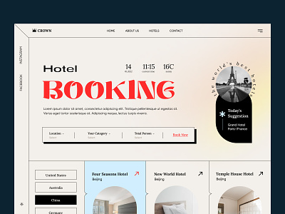 Hotel Booking Landing booking design figma hotel landing minimal modern typography ui ux web website