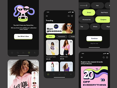 Fashion Ecommerce Application (Dark) app clothes clothing dark design ecommerce fashion figma illustration minimal shop store ui ux