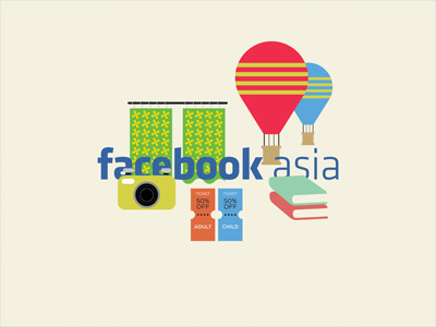 Facebook Asia icon illustration poster