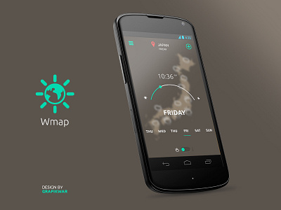 Wmap Preview — Time laps android app application flat icons meteo simple ui user interface ux weather wip