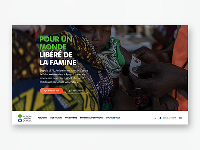 Action Contre la Faim Detail 01 acf action contre la faim header homepage human right ui ux webdesign