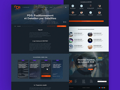 NOE Network — Project page article cnes colorz grid layout project space tech typography ui ux webdesign
