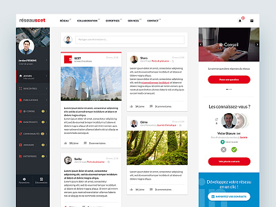 SCET — Social Network corporate grid homepage institutional social network webdesign website