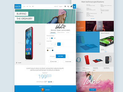 Alcatel One Touch — Product Page ecommerce grid mobile product page webdesign