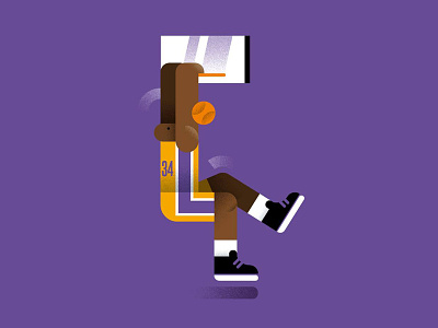 one of the greatest: Shaq basketball editorial graphicdesign illustration lakers nba palette shaq sports