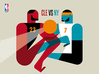Cleveland Cavs vs New York Knicks artwork basketball carmeloanthony colorpalette graphicdesign illustration inquiries lebronjames nba newyork social stefanomarra
