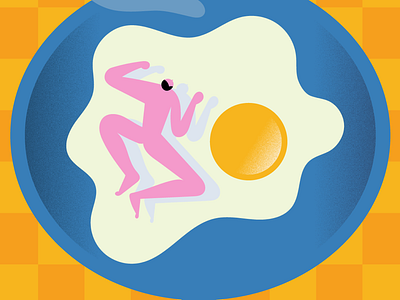 How to swim in a fried egg artwork graphic design how to illustration illustrazioni stefanomarra
