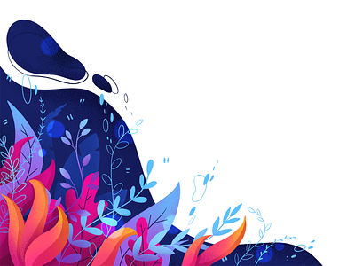 Magic forest art blue branding design forest illustration illustrator landing page leaves magic modern
